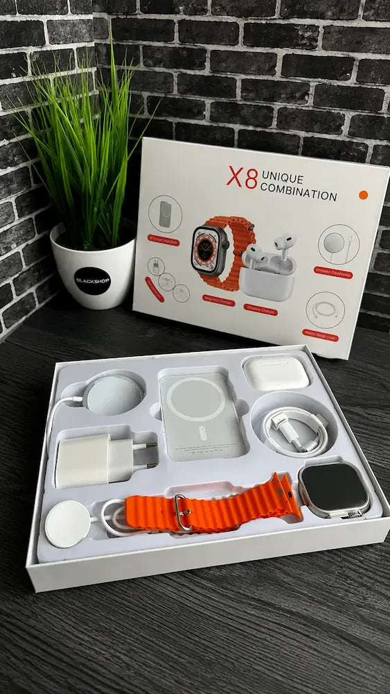 Combo Smartwatch PowerBank Audifonos X8