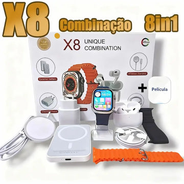 Combo Smartwatch PowerBank Audifonos X8