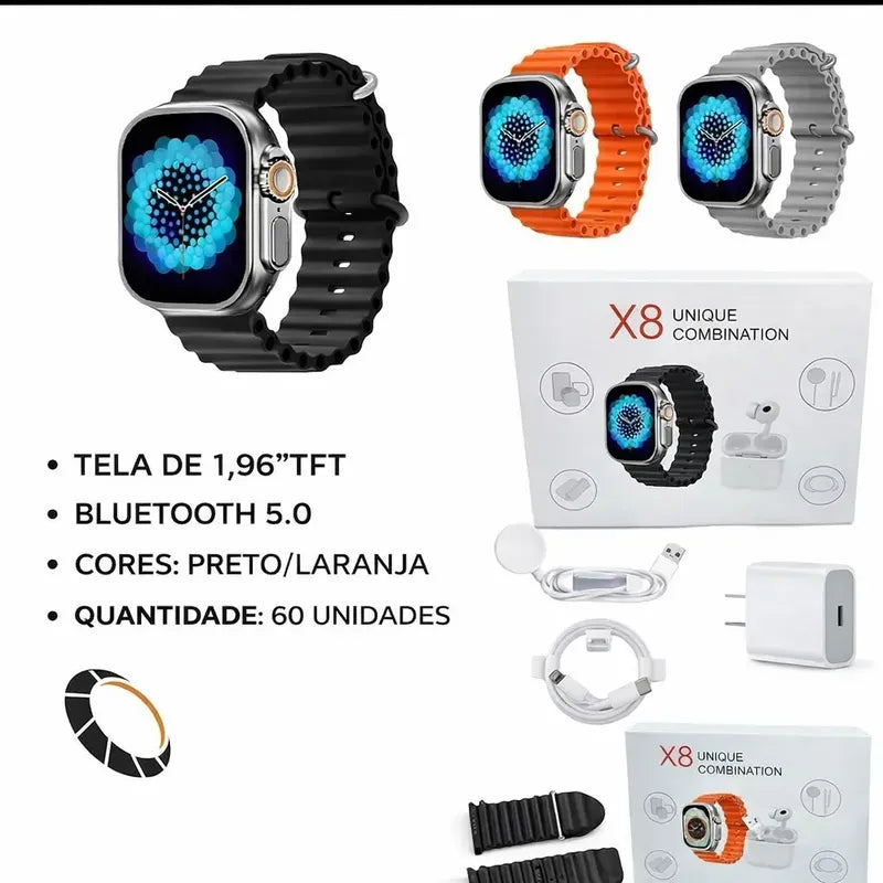 Combo Smartwatch PowerBank Audifonos X8